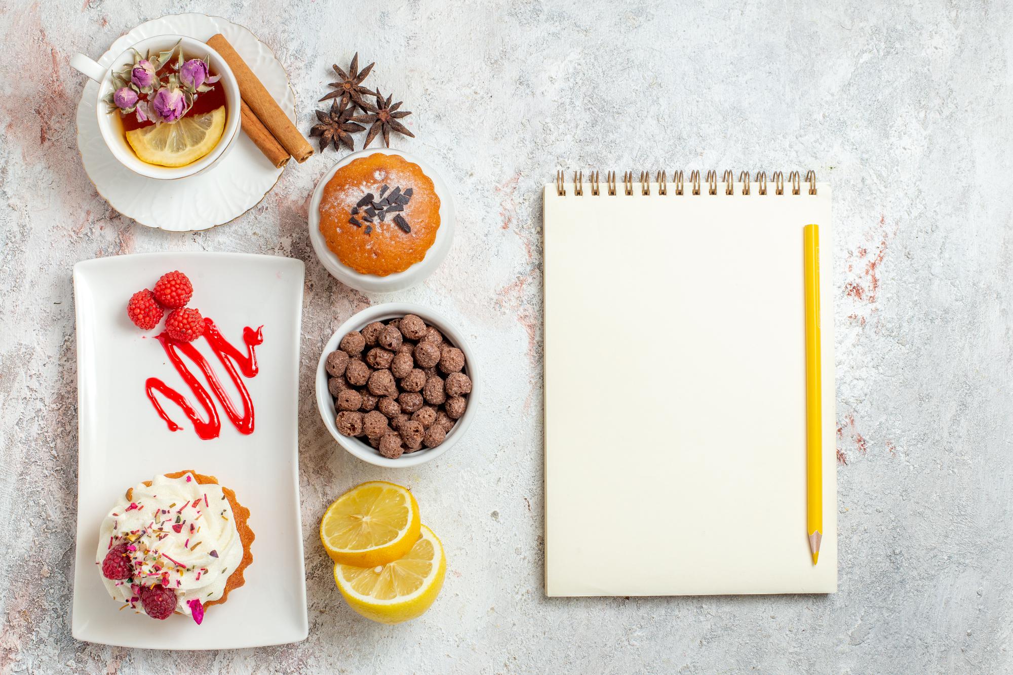 Subscription concept with calendar and recipes